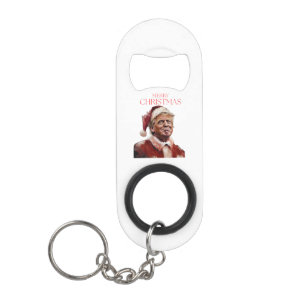 Funny Trump Santa Claus Christmas Card Keychain Bottle Opener