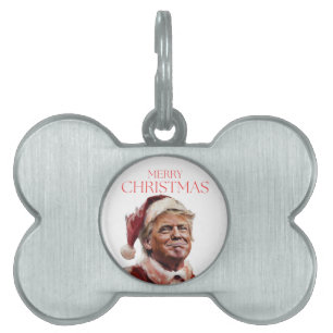 Funny Trump Santa Claus Christmas Card Pet ID Tag