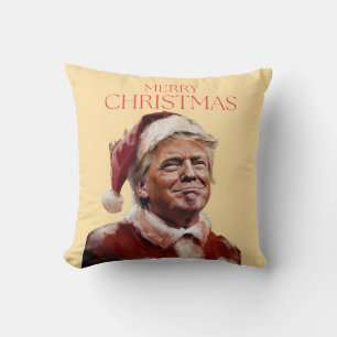 Funny Trump Santa Claus Christmas Card Throw Pillow