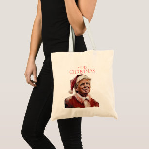 Funny Trump Santa Claus Christmas Card Tote Bag