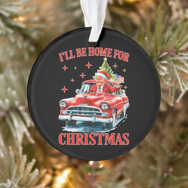 Funny Trump Santa Hat Je serai à la maison pour No (Arbre)