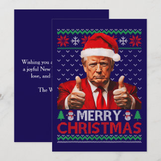 Funny Trump Santa Hat Merry Christmas Ugly Gift Holiday Card