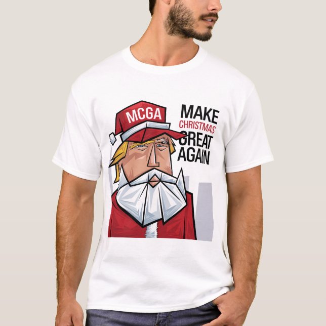 Funny Trump Santa Make Christmas Great Again T-Shirt (Front)