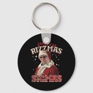 Funny Trump Santa Merry Rizzmas Sigmas Xmas Pajama Keychain
