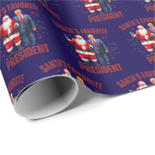 Funny Trump Santa's Favorite President Christmas Wrapping Paper