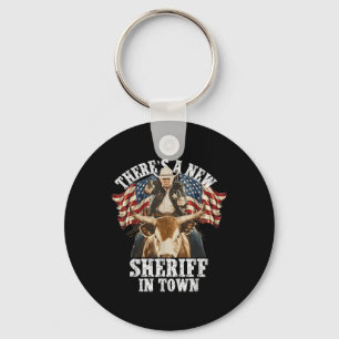 Funny Trump Shirt Cowboy Trump Merchandise Us Flag Keychain