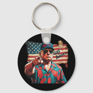 Funny Trump Shirt Gulf Of Us America Est 2025 2 Keychain