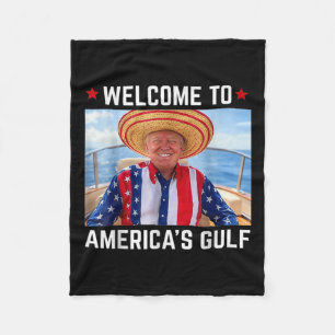 Funny Trump Shirt Gulf Of Us America Trump America Fleece Blanket