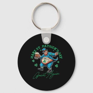 Funny Trump St Patricks Day Drinking Irish Men Wom Keychain