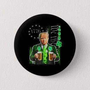 Funny Trump St Patricks Day We The People Us Flag 2 Inch Round Button