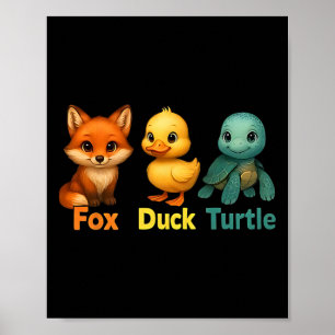 Funny Trump Subtle Fox Duck Turtle Cute Animal Poster