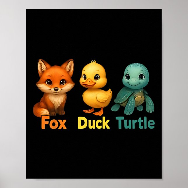 Funny Trump Subtle Fox Duck Turtle Cute Animal  Poster (Front)
