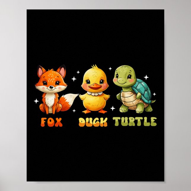 Funny Trump Subtle Fox Duck Turtle Cute Animal  Poster (Front)
