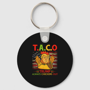 Funny Trump Taco Trump Always Chickens Out 4  Keychain