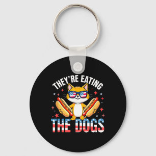 Funny Trump They Are Eating The Dogs The Cats The  Keychain