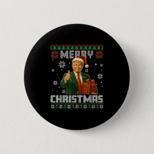 Funny Trump Ugly Xmas Sweater Make Christmas Great 2 Inch Round Button