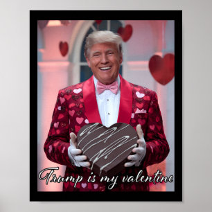 Funny Trump Valentine's Day Hugging Heart Toddler Poster