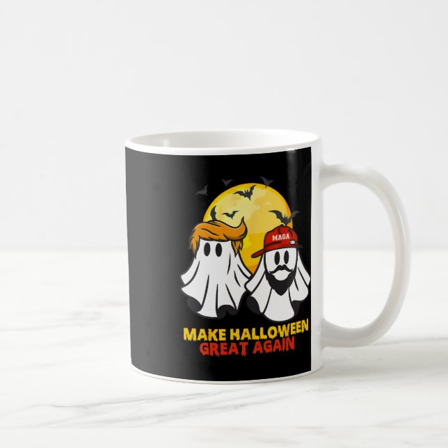 Funny Trump Vance Ghost Mega Hat Make Halloween Gr Coffee Mug (Right)
