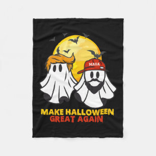 Funny Trump Vance Ghost Mega Hat Make Halloween Gr Fleece Blanket