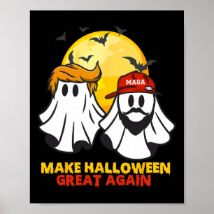 Funny Trump Vance Ghost Mega Hat Make Halloween Gr Poster