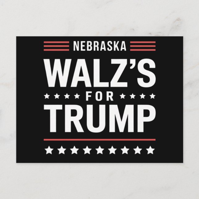 Funny Trump Vance Walz's For Trump Nebraska Postcard (Front)