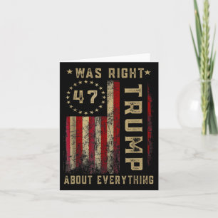 Funny Trump Was Right About Everything Vintage Us  Card