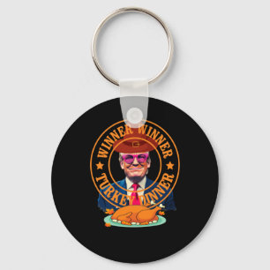 Funny Trump Winner Winner Turkey Dinner Thanksgivi Keychain