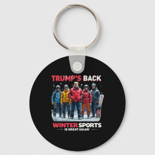 Funny Trump Winter Sports Snowboarding Team Vintag Keychain