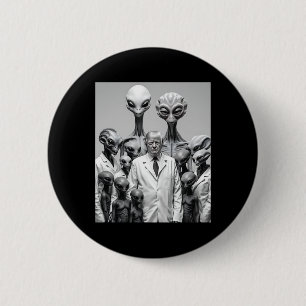 Funny Trump With Aliens Conspiracy Extraterrestria 2 Inch Round Button
