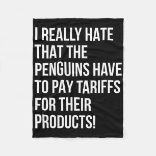 Funny Trump With Penguins Political Injustice Tari Fleece Blanket