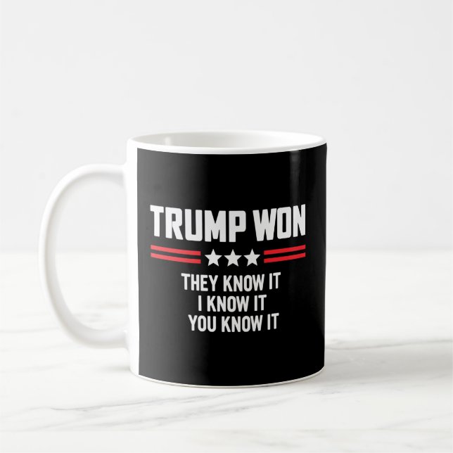 Funny-Trump-Won-They-Know-It-I-Know-It-You-Know-It Coffee Mug (Left)