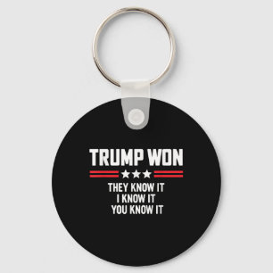 Funny Trump Won They Know It I Know It You Know Keychain