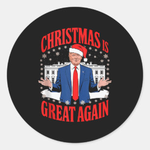 Funny Trump Xmas Pajamas Santa Trump Christmas 202 Classic Round Sticker