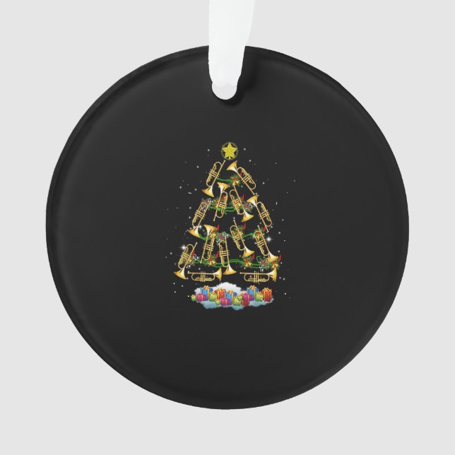 Funny Trumpet Christmas Tree Ornaments Music Band (Front)