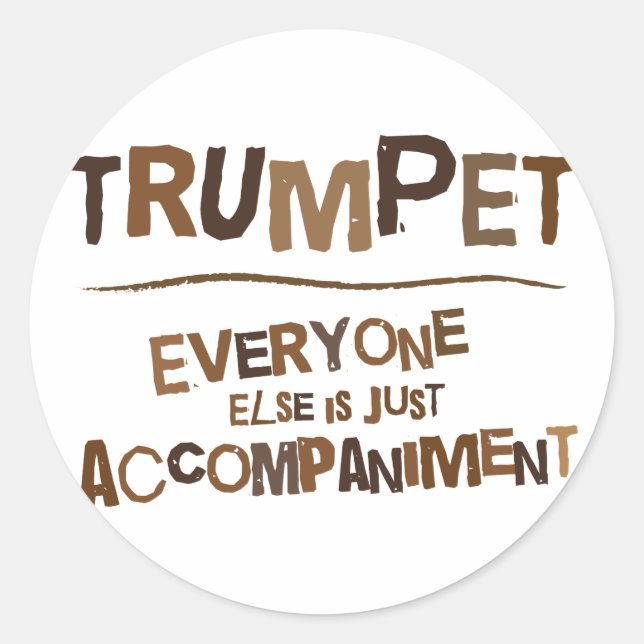 Funny Trumpet Gift Classic Round Sticker (Front)