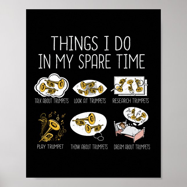 Funny Trumpet Player Gift Jazz Music Men Trumpet Poster (Front)