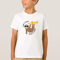 Funny Trumpet sloth T-Shirt for kids