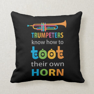 Funny Trumpet Throw Pillow
