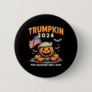 Funny Trumpkin 2024 Trump Make Halloween Great Aga 2 Inch Round Button