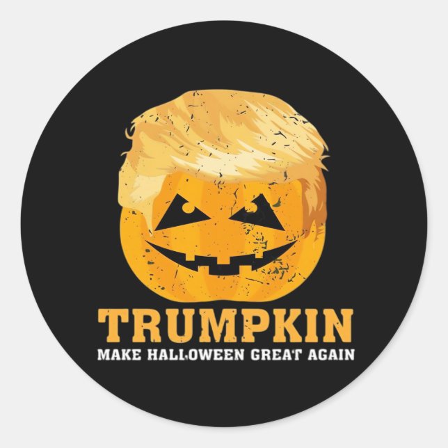 Funny Trumpkin Make Halloween Great Again Classic Round Sticker (Front)
