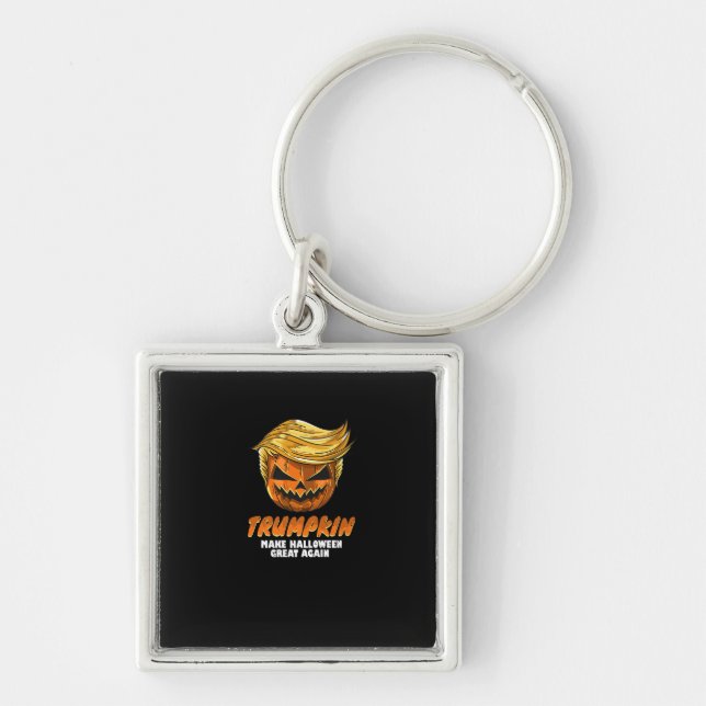 Funny Trumpkin  Make Halloween Great Again Easy Co Keychain (Front)