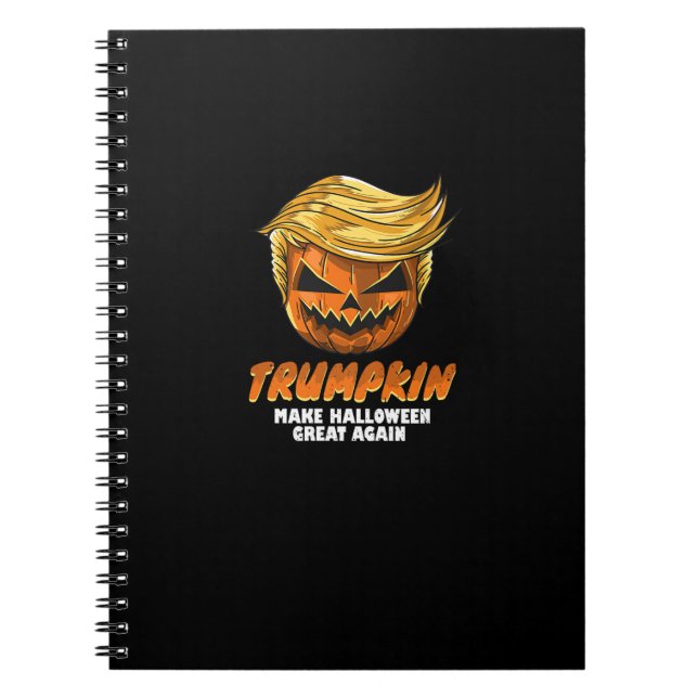 Funny Trumpkin  Make Halloween Great Again Easy Co Notebook (Front)