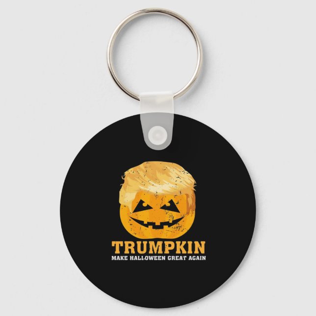 Funny Trumpkin Make Halloween Great Again Keychain (Front)