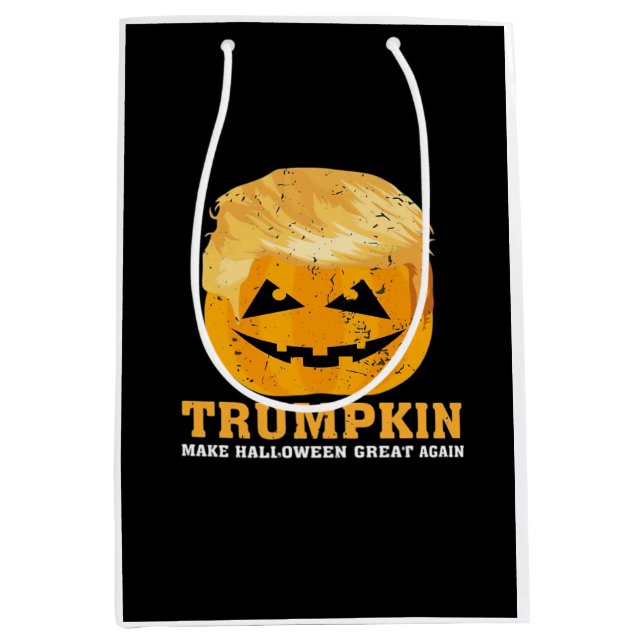 Funny Trumpkin Make Halloween Great Again Medium Gift Bag (Front)