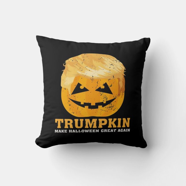 Funny Trumpkin Make Halloween Great Again Throw Pillow (Front)