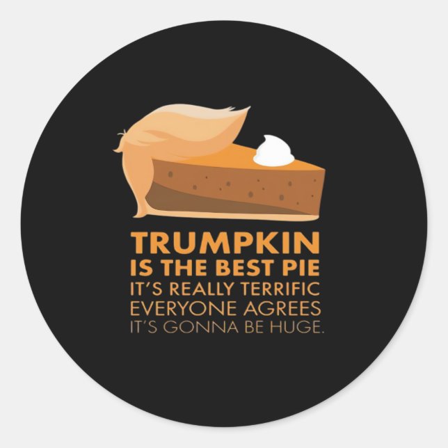 Funny Trumpkin Pie Classic Round Sticker (Front)