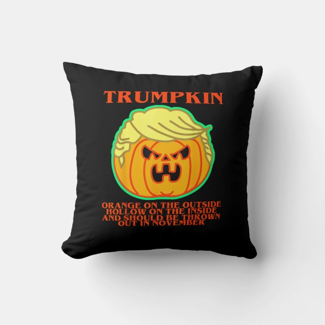Funny Trumpkin Throw Pillow (Front)