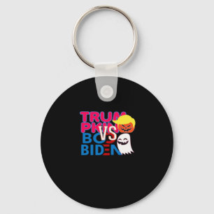 Funny Trumpkin Vs Boo Biden Halloween Design Class Keychain
