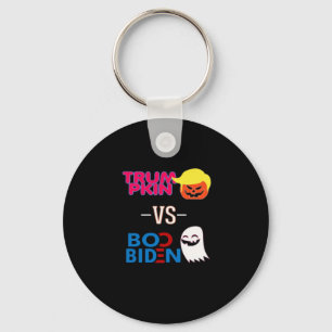 Funny Trumpkin Vs Boo Biden Halloween Design Class Keychain