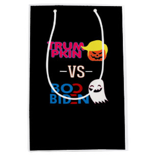 Funny Trumpkin Vs Boo Biden Halloween Design Class Medium Gift Bag